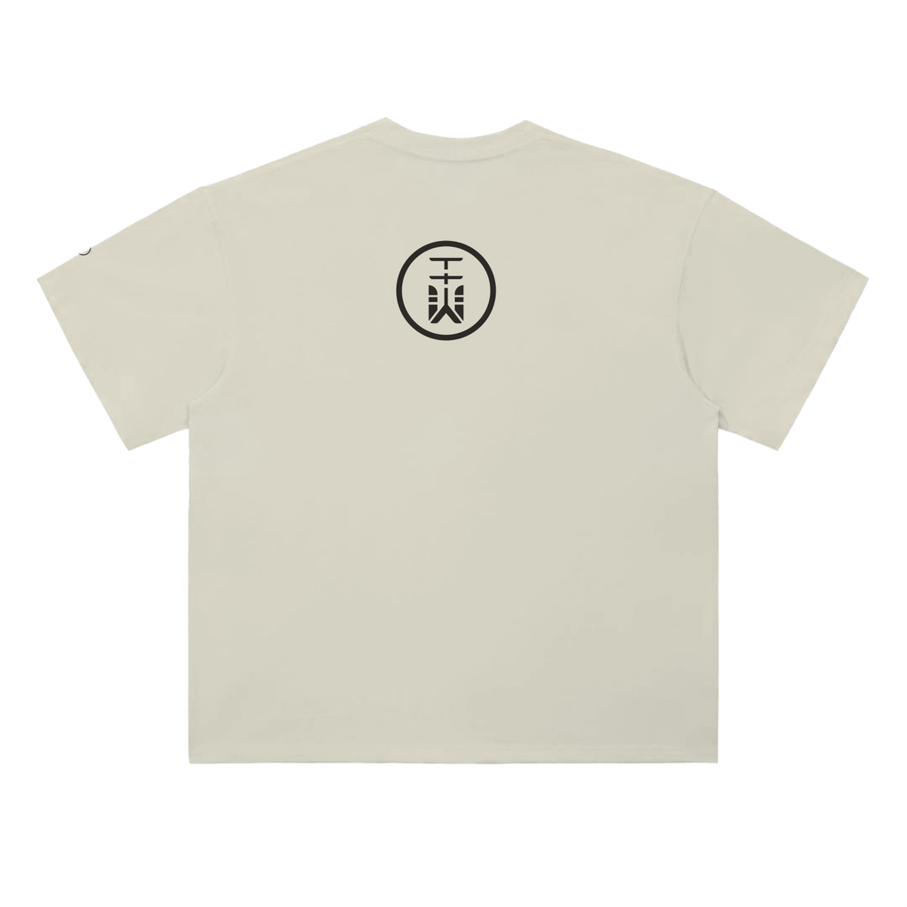 t-shirt,tee,cream,tieyon-logo,drop-shoulder