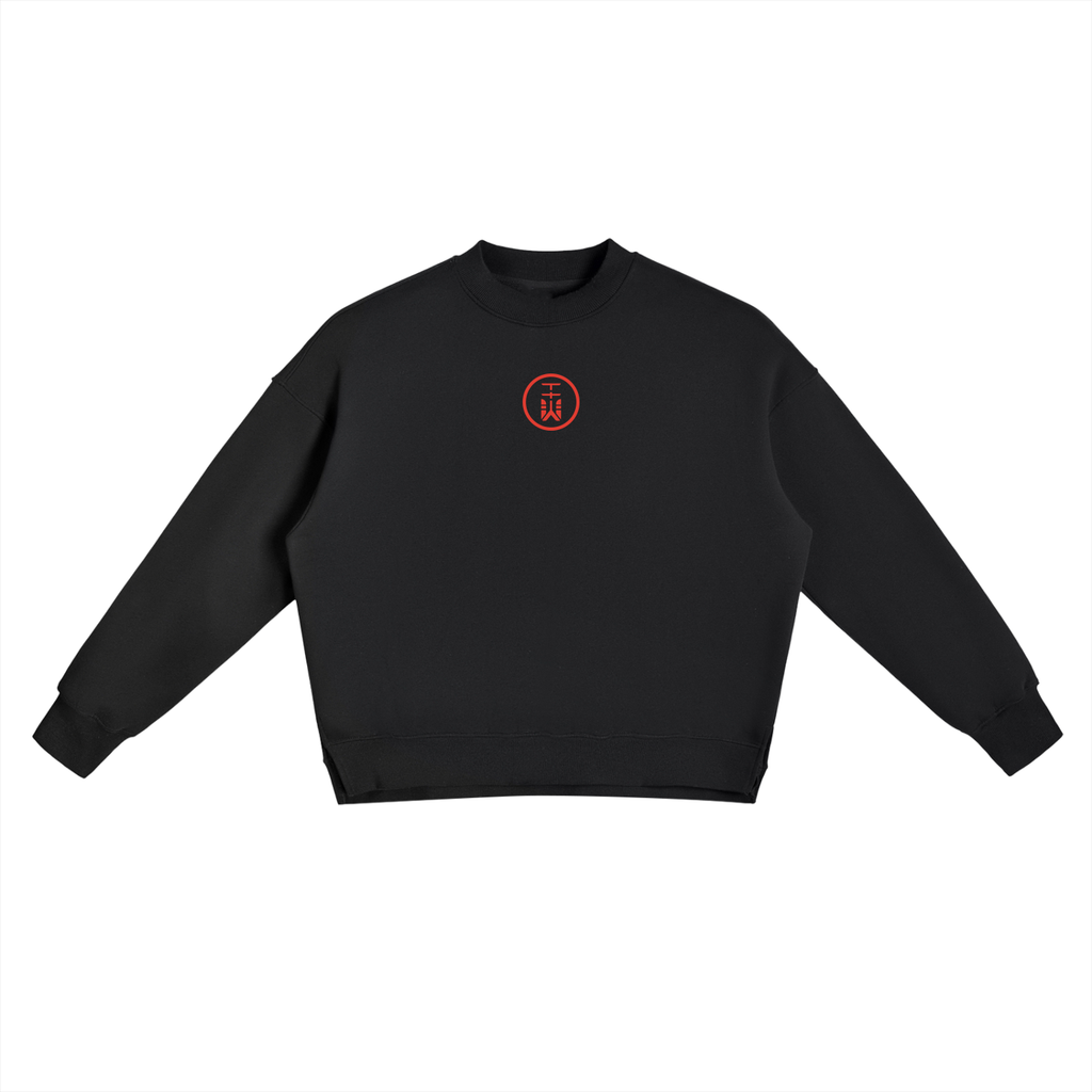 crewneck,sweatshirt,black,tieyon-logo,fleece