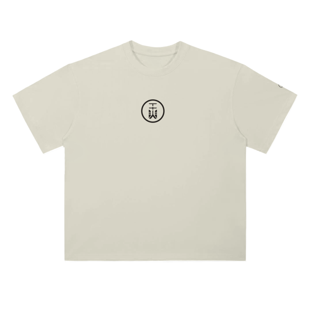 t-shirt,tee,cream,tieyon-logo,drop-shoulder